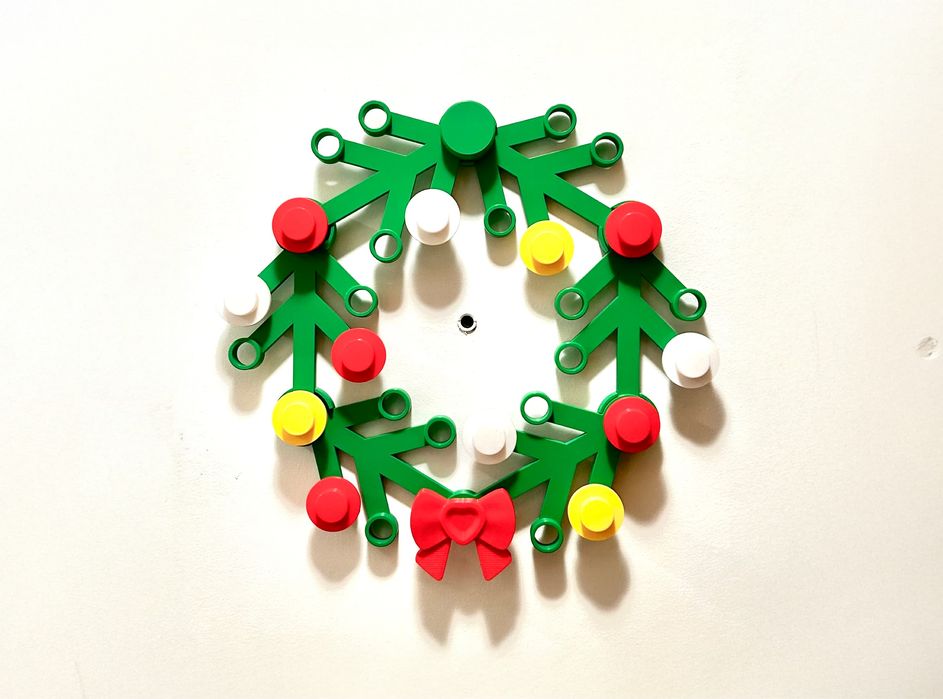 Wianek świąteczny w stylu klocków XXL – Duża ozdoba 45cm, składany