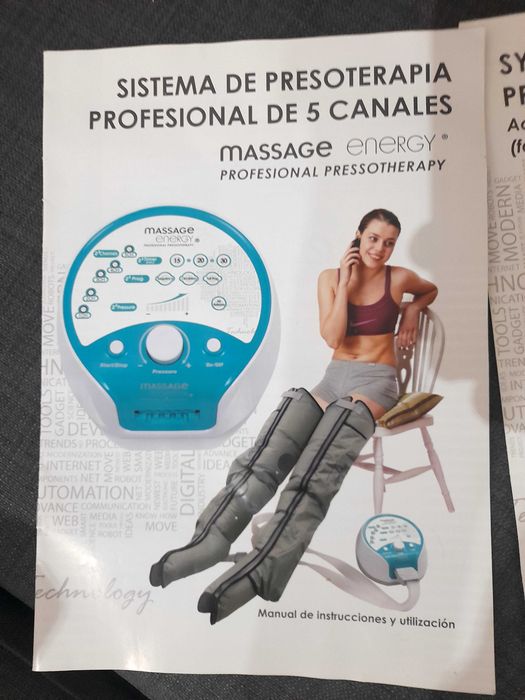 Aparelho de Pressoterapia Profissional Massage Energy (5 Canais)