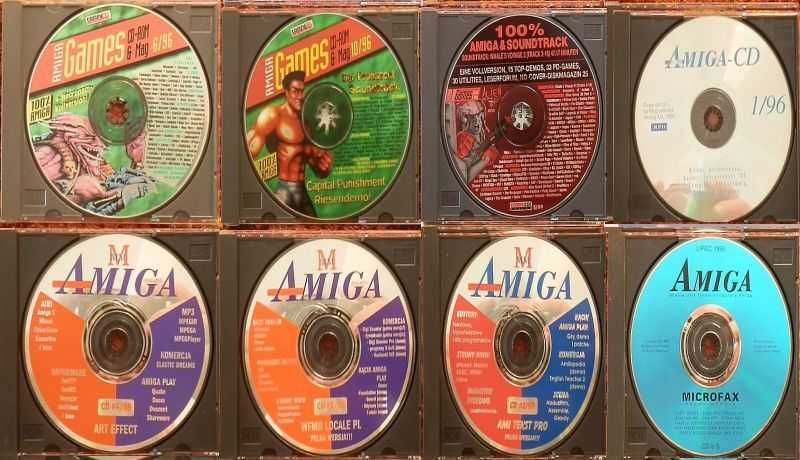 Amiga płyty CD 8 sztuk oprogramowanie i gry