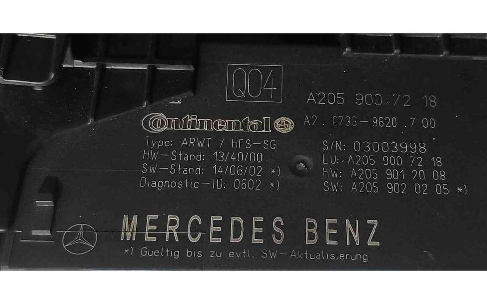 Fechadura / Fecho da Mala A2059007218 - MERCEDES-BENZ C-CLASS