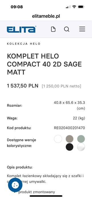 Szafka ze zlewem ELITA