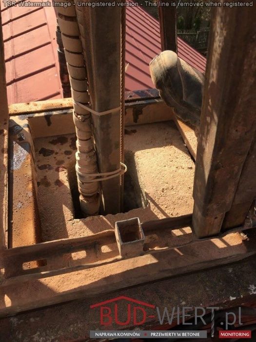 Plamy na kominie, naprawa wkłady ceramika stal rozwiercanie diamentowe