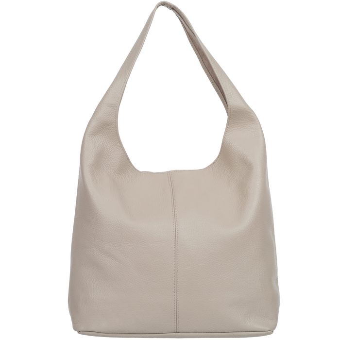 VERA PELLE torebka skórzana worek na ramię z saszetką V517 j.beżowa