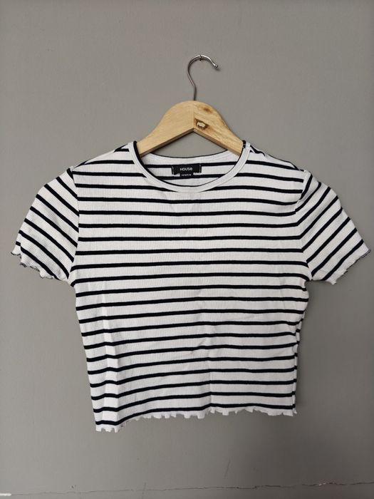 House crop top M prążek prążki