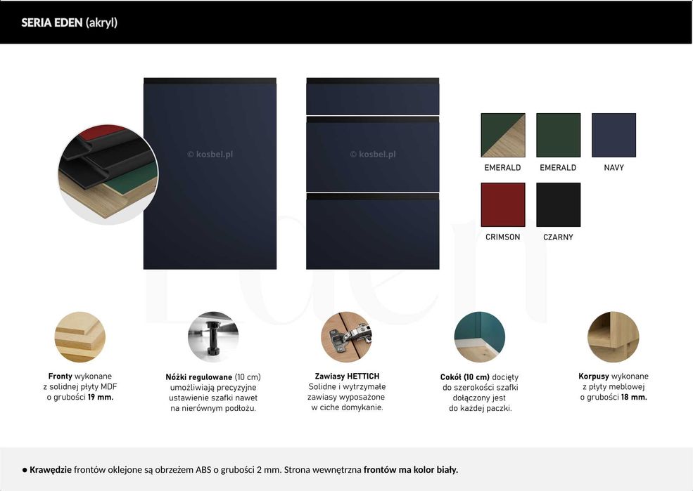 WP Kuchnia EDEN meble, szafki kuchenne mat TRANSPORT wycena
