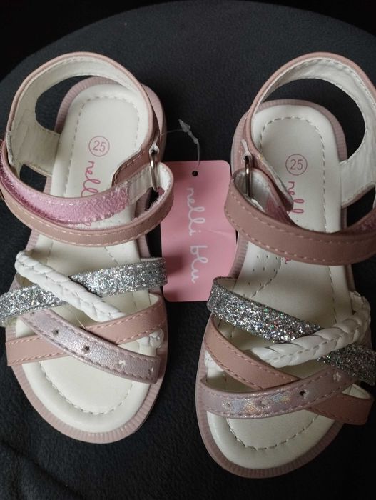 Sandałki dla dziewczynki Nelli Blu roz. 25 nowe, wkładka 16 cm