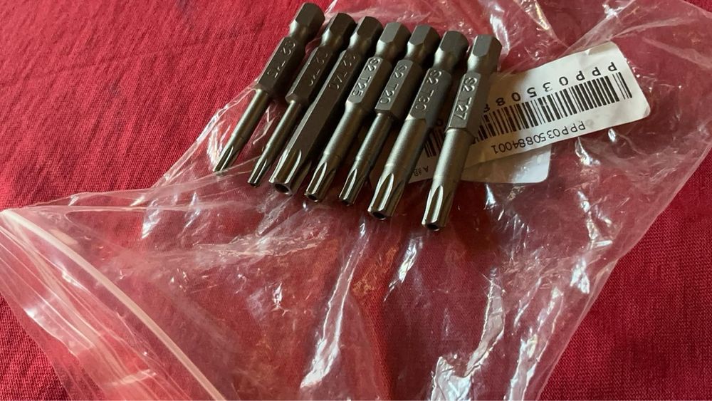 Набор 7шт ударних магнітних високоміцних сталь s2 біт torx з отвором 50mm tt10-40