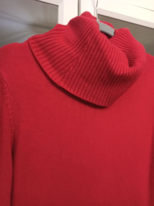 Sweterkowa Czerwona sukienka tunika z golfem S/M Phi Phi Star