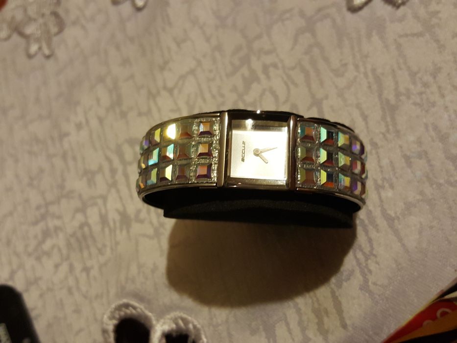 Zegarek Accu 2 bransoletka damski mieniący sie lustra lustro lustrzany