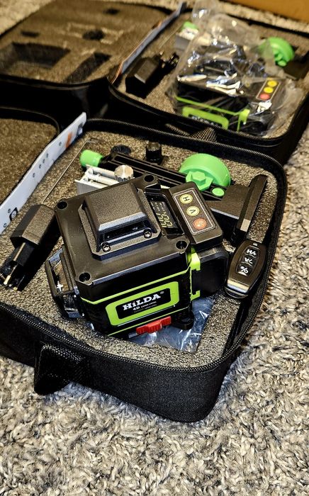 Poziomnica laserowa, zielony laser. Laser Hilda 16 liniowa Promocja