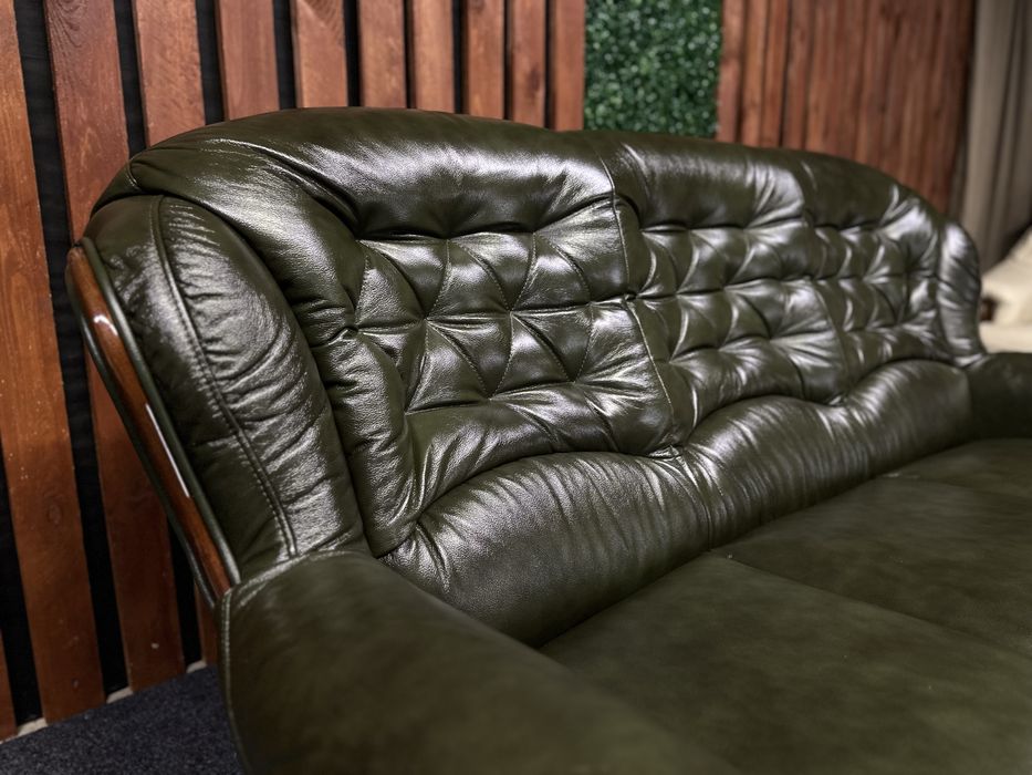 Новий шкіряний гарнітур з Італії. Натуральна шкіра. Кожаный диван.