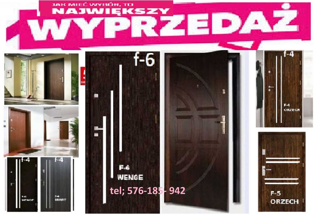 Drzwi wejściowe ZEWNĘTRZNE drewniane i metalowe z montażem
