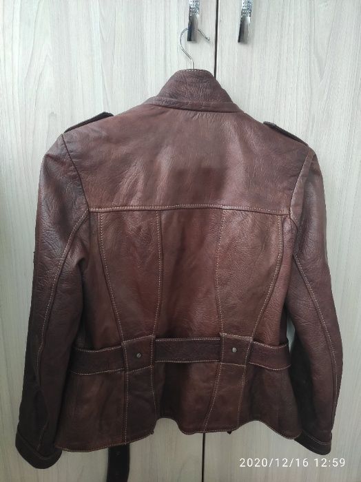 Куртка - натуральная кожа, мех - енот, Flower, Турция