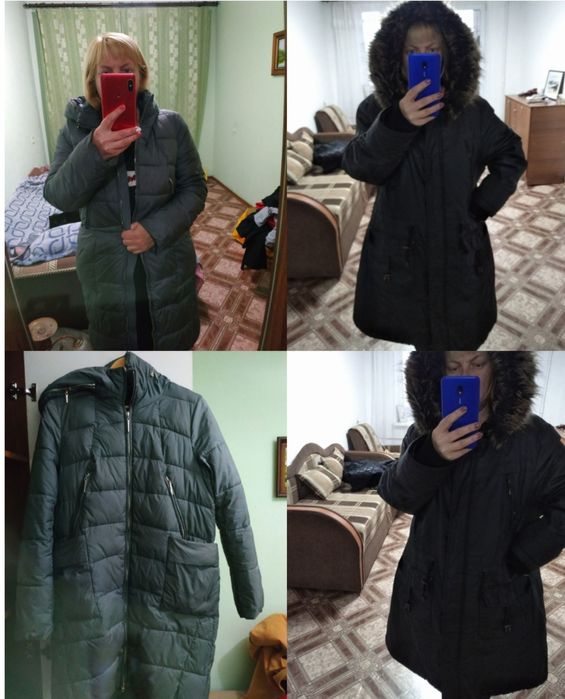 Пуховик пальто куртка великого розміру женская. Батал.