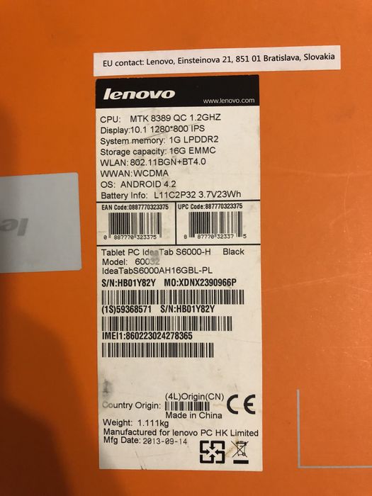 Tablet Lenovo czarny