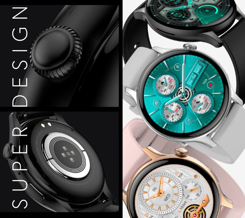 smartwatch damski rubicon rncf10 silver/grey smarub238