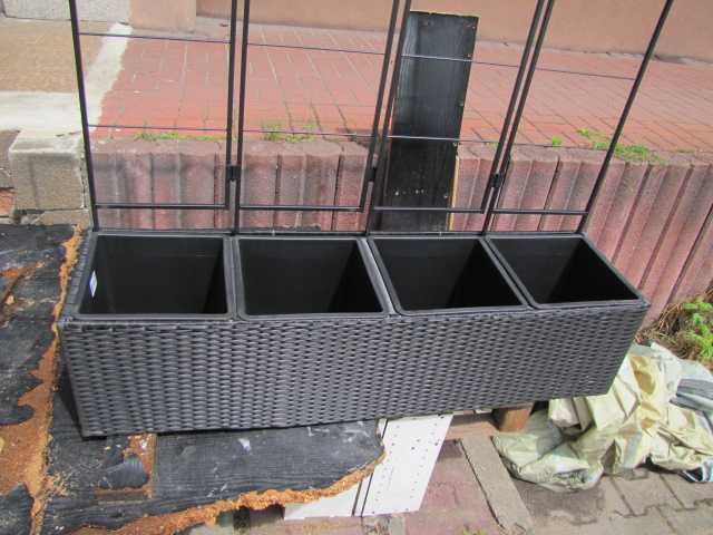 Amazon Prostokątna donica z wikliny pergola cztery donice 127 cm