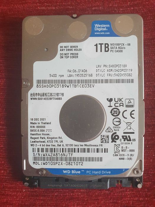 Жорсткий диск Western Digital Blue 1 TB 2.5
