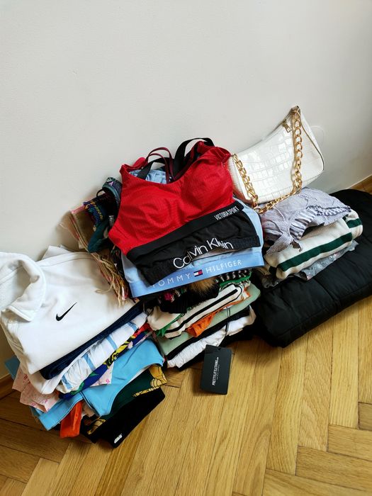 45 sztuk zestaw torba odzieży ubrań ciuchy xs s