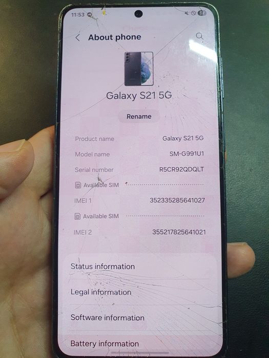 Samsung S21, 8/128gb, 1sim+esim