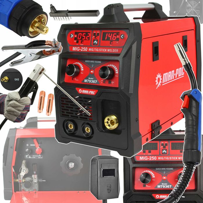 Migomat Inwertorowy 250A Spawarka MIG MMA TIG  Mar-Pol  230V