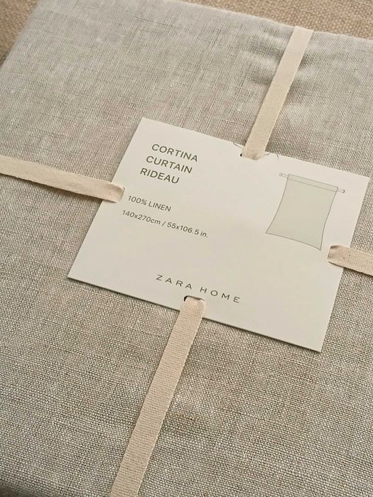 Lniane zasłony BOHO Zara Home beżowe