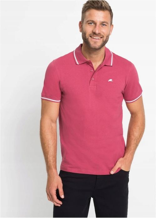 B.P.C koszulka polo różowa z haftem S.