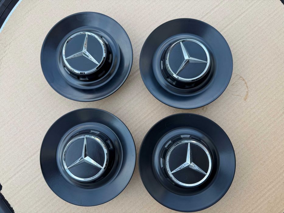 4x Dekielki Dekle Mercedes A2224002800 ORYGINALNE Czarny Mat