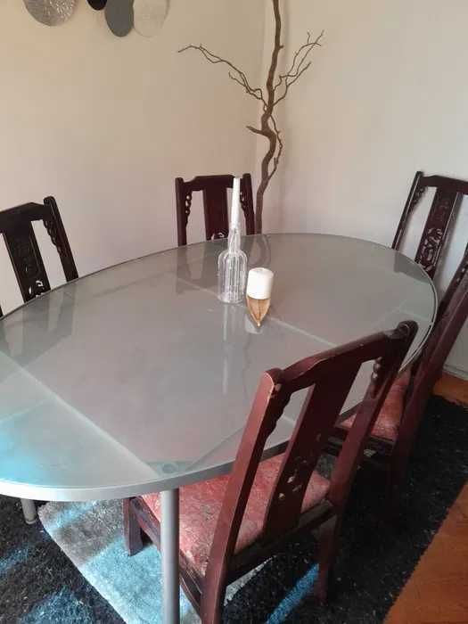 Mesa Com Tampo Em Vidro