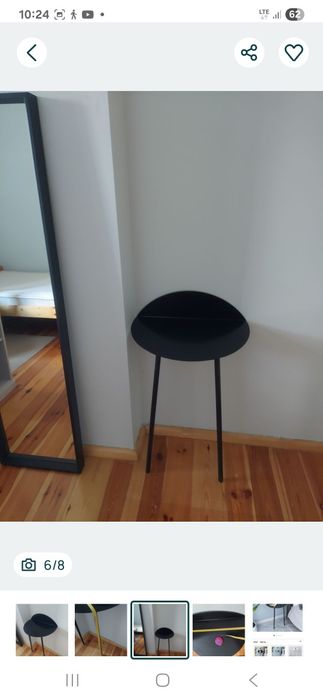 Nowoczesny stolik przyścienny/konsola metal loft