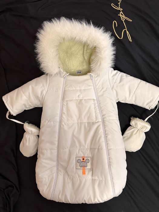 Зимовий конверт комбінезон  на 0-6 міс на овчині