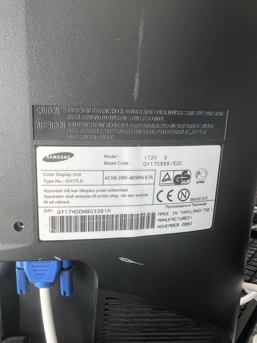 Monitor Samsung SyncMaster 172v
