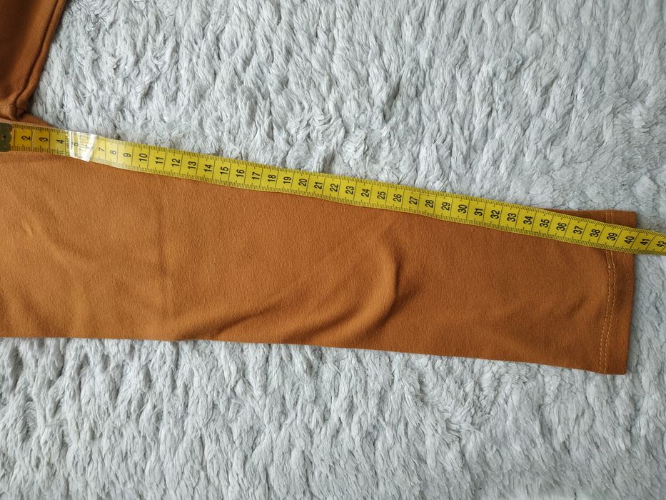 Nowe legginsy z falbankami/brązowe/beżowe/karmelowe/Haydi/r.104