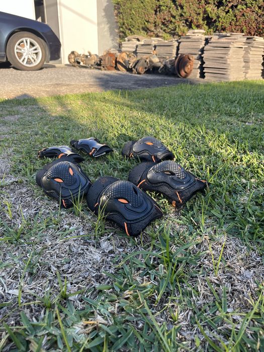 Proteções de joelhos, mãos e cotovelos