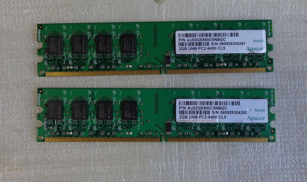 DDR2  Pc 6400 (800-ка)  -   4 Gb (2Gb+ 2Gb)