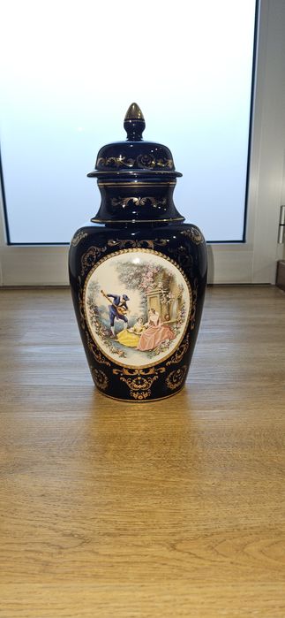 Vaso em porcelana Frazarte azul cobalte