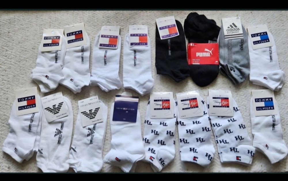 Skarpetki Tommy Hilfiger stopki białe czarne 42,43 męskie damskie unisex