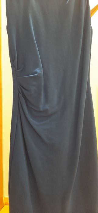 Vestido azul formal ou cerimónia Mango