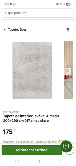 Carpete/ Tapete Creme 200x290