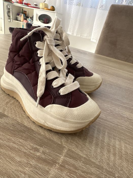 Burgundowe trampki wysokie zara rozkuar 29