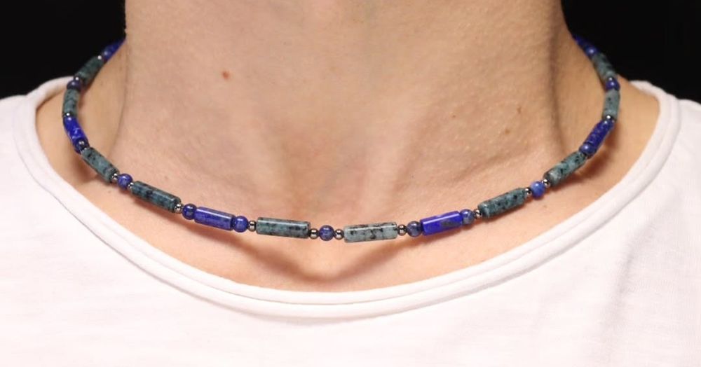 Чокер  з лазуриту та авганської берюзи