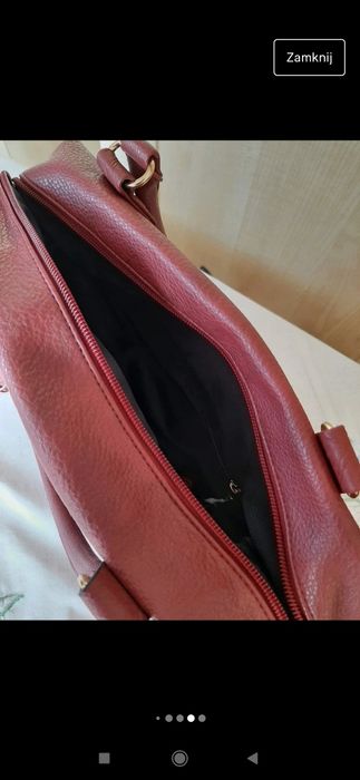 Torebka wiśniiwa damska długi pasek i krótki