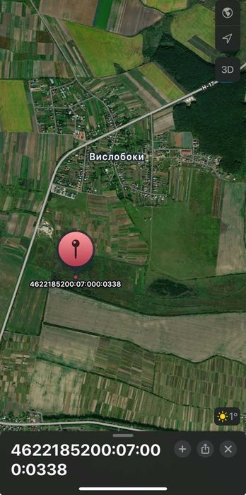 Продаж земелької ділянки в с.Вислобоки, Кам'янка-Бузький район