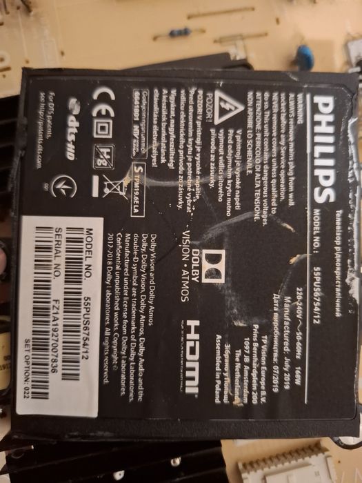 Części do telwwizora 4K Philips 55PUS6754/12