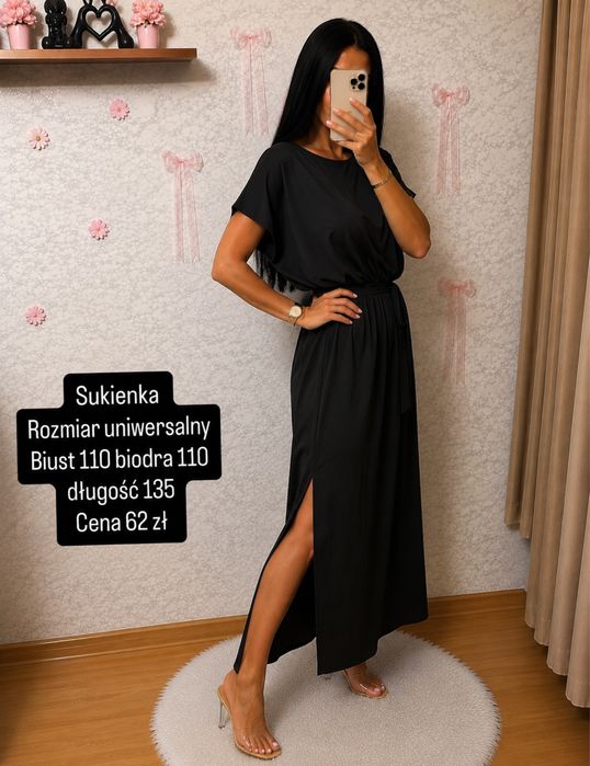Eleganacka sukienka dluga biust 110 nowa