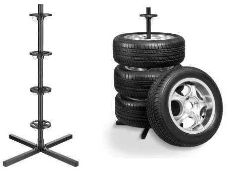Stojak na opony z zestawem akcesoriów