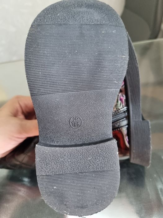 Сапожки демі чобітки осінь-весна чорні лакові стьобані з бантиком