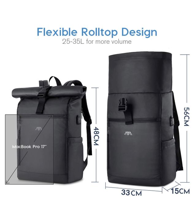 Rolltop Plecak rowerowy,męski plecak szkolny