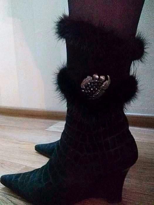 Сапоги, Полусапожки ,Натуральный Нубук ,Натуральный мех ,норка 38 р