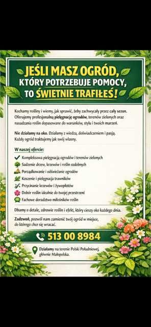 Jeśli masz ogród który potrzebuje pomocy to świetnie trafiłeś